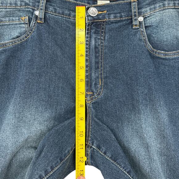 VENUS Blue Five-Pocket Belt Loops Diamond Button Closure Straight Leg Jeans 16 - Picture 6 of 7
